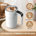Self-Stirring Magnetic Coffee Cup with Temp Display, Self Stirring Mug Rechargeable, Smart Mugs for Hot Drinks, Automatic Magnetic Stirring Coffee Mug for Coffee, Milk, Cocoa