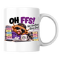 Highland Cow Busy Day Mug "OH FFS! Not Another Busy Day!" Oh Ffs! Not Another Busy Day! 325ml Ceramic Coffee Mug – Cute Highland Cow at Messy Office Desk with Stacks of Files & Coffee Mug | Funny Workplace Gift | Fast Dispatch by UK Seller (M3383)