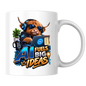 Tech Mug "AI Fuels Big Ideas" AI Fuels Big Ideas 325ml Ceramic Coffee Mug – Funny Highland Cow IT Programmer Mug with Good Ideas Better Code & Laptop | Gift for Developers | Fast Dispatch by UK Seller (M3329)