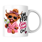 Highland Cow Gin Lover Mug "Oh FFS Gin Mood On!" Oh FFS! Gin Mood On! 325ml Ceramic Coffee Mug – Cute Highland Cow in Pink Bathrobe & Leopard Bow Holding Gin & Tonic Cocktail Glass | Funny Gift | Fast Dispatch by UK Seller (M3391)
