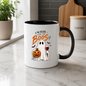 Halloween Mug "I'M HERE FOR THE BOOS" Wine Ghost 325ml Ceramic Coffee Mug Cute Ghost Tea Cup with Pumpkin & Wine Glass Graphic Gift | Available in Multicolours | Fast Dispatch by UK Seller (M3081)