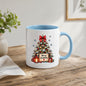 Cozy Mug "Merry Christmas" Red Bow Christmas Tree 325ml Ceramic Coffee Mug – Festive Winter Holiday Tea Cup with Lantern, Sign & Gifts Gift | Available in Multicolours | Fast Dispatch by UK Seller (M1264)