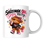 Funny Highland Cow Mug "Sassy Mode On Sippin' Pretty" Sassy Mode On Sippin' Pretty 325ml Ceramic Coffee Mug – Cute Highland Cow in Pink Leopard Bow & Sneakers | Funny Sassy Slogan Gift | Fast Dispatch by UK Seller (M3478)