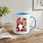 Inspiring Mug "Be Kind Be Merry Be Gnomely Be You" Gnome 325ml Ceramic Coffee Mug Festive Winter Holiday Tea Cup with Sign, Lantern & Red Hat Gift | Available in Multicolours | Fast Dispatch by UK Seller (M1257)