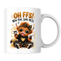New Year Highland Cow Mug "Oh FFS! New Year, Same Mess" Oh FFS! New Year, Same Mess 325ml Ceramic Coffee Mug – Cute Highland Cow with Champagne, Star Glasses, Tutu & Confetti | Funny New Year Gift | Fast Dispatch by UK Seller (M3365)