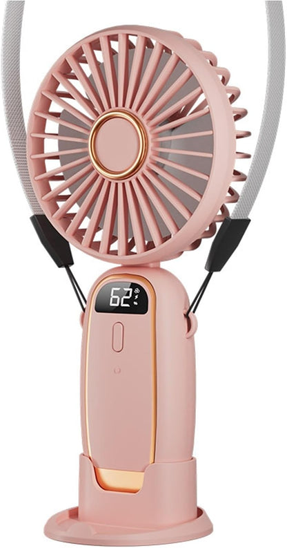 Premium Portable Handheld Fan with LED Digital Display 1200mAh