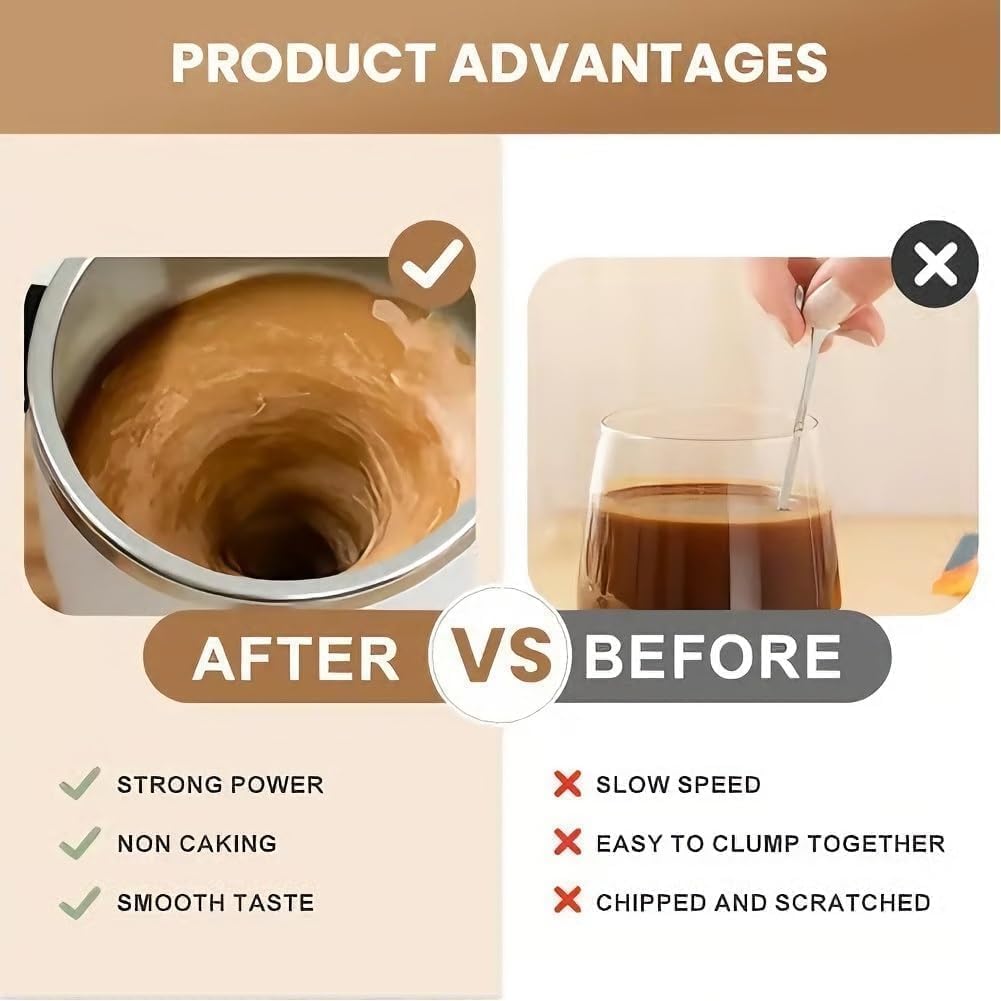 Self-Stirring Magnetic Coffee Cup with Temp Display, Self Stirring Mug Rechargeable, Smart Mugs for Hot Drinks, Automatic Magnetic Stirring Coffee Mug for Coffee, Milk, Cocoa