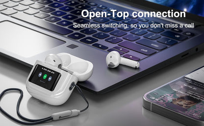 Ven-Dens True Wireless Stereo Earbuds with Smart Screen Display Case (Bluetooth 5.4)