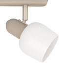 Eglo Ceiling Spotlight Corato 173, lamp with 2 Adjustable Spots, Metal Light in Sand and Silver, White Glass, E14 Socket