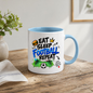 Football Mug "EAT SLEEP FOOTBALL REPEAT" Pitch Graphic 325ml Ceramic Coffee Mug Sporty Routine Tea Cup with Burger, Crown, Pitch & "Same Routine Passion" Graphic Gift | Available in Multicolours | Fast Dispatch by UK Seller (M3097)