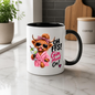 Highland Cow Gin Lover Mug "Oh FFS Gin Mood On!" Oh FFS! Gin Mood On! 325ml Ceramic Coffee Mug – Cute Highland Cow in Pink Bathrobe & Leopard Bow Holding Gin & Tonic Cocktail Glass | Funny Gift | Fast Dispatch by UK Seller (M3391)