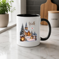 Christmas Mug "Walk By Faith Not By Sight 2 Corinthians 5:7" 325ml Ceramic Coffee Mug – Snowy Winter Church Scene Mug With Lanterns Pine Trees Christian Holiday Gift | Available in Multicolours | Fast Dispatch by UK Seller (M3303)