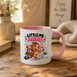 Funny ADHD Highland Cow Mug "Little Ms ADHD" Little Ms ADHD 325ml Ceramic Coffee Mug – Cute Highland Cow with Leopard Bow, Laptop, Coffee & Chaos | Relatable Neurodivergent & ADHD Humor Gift | Fast Dispatch by UK Seller (M3461)
