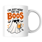 Halloween Mug "I'M JUST HERE For The Boos" Cool Ghost 325ml Ceramic Coffee Mug – Funny Drinking Ghost Tea Cup with Sunglasses & Beer Glass Graphic Gift | Available in Multicolours | Fast Dispatch by UK Seller (M3074)
