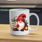 Festive Mug "Gnome Sweet Gnome" Christmas Gnome 325ml Ceramic Coffee Mug Winter Holiday Tea Cup with Lantern, Sign & Red Snowflake Hat | Available in Multicolours | Fast Dispatch by UK Seller (M1275)