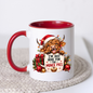 Highland Cow Christmas Mince Pies Mug "I'm Just Here For The Mince Pies" I'm Just Here For The Mince Pies 325ml Ceramic Coffee Mug – Cute Highland Cow in Hat with Fairy Lights & Mince Pie Graphic | Festive Holiday Gift | Fast Dispatch by UK Seller (M3412)