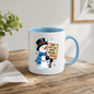 Heartwarming Mug "Some People Are Worth Melting For" Snowman Ceramic Coffee Mug – Cute Winter Holiday Tea Cup with Blue Scarf & Wooden Sign Quote Gift | Available in Multicolours | Fast Dispatch by UK Seller (M1233)