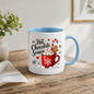 Cozy Mug "Hot Chocolate Season" Red Snowflake 325ml Ceramic Coffee Mug – Winter Holiday Tea Cup with Marshmallows, Gingerbread Man & Candy Cane | Available in Multicolours | Fast Dispatch by UK Seller (M1270)