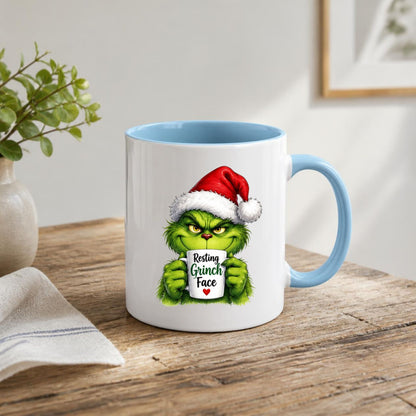Sarcastic Grinch Face Ceramic Mug – Funny Holiday Grumpy Character (325ml) | Available in Multicolours | Fast Dispatch by UK Seller (M1238)