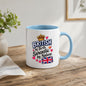 Humorous Mug "British By Birth Sarcastic By Nature" 325ml Ceramic Coffee Mug Funny British Union Jack Flag Tea Cup with Royal Crown & Hearts Graphic Gift | Available in Multicolours | Fast Dispatch by UK Seller (M1310)