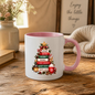 Book Tree Christmas Mug "Good Books Warm Drinks Cosy Nights" Good Books Warm Drinks Cosy Nights 325ml Ceramic Coffee Mug – Festive Christmas Book Stack Tree with Golden Star & Holiday Elements | Winter Gift | Fast Dispatch by UK Seller (M3428)