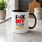 Swearing Mug "F*CK OFF I'm Busy Being Awesome" Sarcastic Typography 325ml Ceramic Coffee Mug Bold Funny Work Cup with Red Accent Text Gift | Available in Multicolours | Fast Dispatch by UK Seller (M3060)