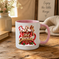 Christmas Mug "Hot Chocolate" Hot Chocolate 325ml Ceramic Coffee Mug – Festive Red Mug with Marshmallows, Candy Cane, Cinnamon & Whipped Cream Art | Winter Holiday Gift | Fast Dispatch by UK Seller (M3359)