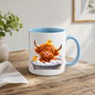 Cute Mug Baby Highland Cow in Bubble Bath Coffee Mug - Rubber Duck Farm Animal Ceramic Tea Cup for Relaxation & Bath Time Gift 350ml | Available in Multicolours | Fast Dispatch by UK Seller (M1218)