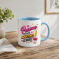 Humorous Mug "Prosecco Because Adulting Is Hard" 325ml Ceramic Coffee Mug Funny Wine Lover Tea Cup with Champagne Flute, Pink Bow & Bubbles Gift | Available in Multicolours | Fast Dispatch by UK Seller (M1303)