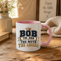 Personalized Name Mug "Bob The Man The Myth The Legend" Bob The Man The Myth The Legend 325ml Ceramic Coffee Mug – Custom Name Typography Slogan with Gold Crown, Banner & Stars | Funny Gift | Fast Dispatch by UK Seller (M3416)