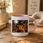 Spooky Mug "Spooky Witch Highland Cow" Witchy Highland Cow 325ml Ceramic Coffee Mug Gothic Halloween Tea Cup with Witch Hat and Full Moon Graphic Gift | Available in Multicolours | Fast Dispatch by UK Seller (M3158)