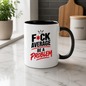 Motivational Sweary Mug "F*CK AVERAGE Be A Problem" Crown Typography 325ml Ceramic Coffee Mug – Bold Funny Work Cup & Fitness Slogan Graphic Gift | Available in Multicolours | Fast Dispatch by UK Seller (M3052)