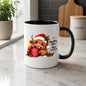 Festive Mug "Naughty Moo Nice Sometimes" Highland Cow 325ml Ceramic Coffee Mug Christmas Holiday Tea Cup with Santa Hat, Holly & Dear Santa Mug Gift | Available in Multicolours | Fast Dispatch by UK Seller (M1282)
