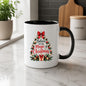 Enchanting Mug "Believe in the Magic of Christmas" Christmas Tree 325ml Ceramic Coffee Mug Festive Winter Holiday Tea Cup with Red Bow, Ornaments & Gift Box | Available in Multicolours | Fast Dispatch by UK Seller (M1265)