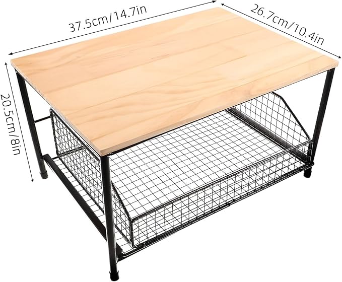 Microwave Stand Countertop with Metal - Kitchen Storage Shelf for Microwave Air Fryer Rice Cooker
