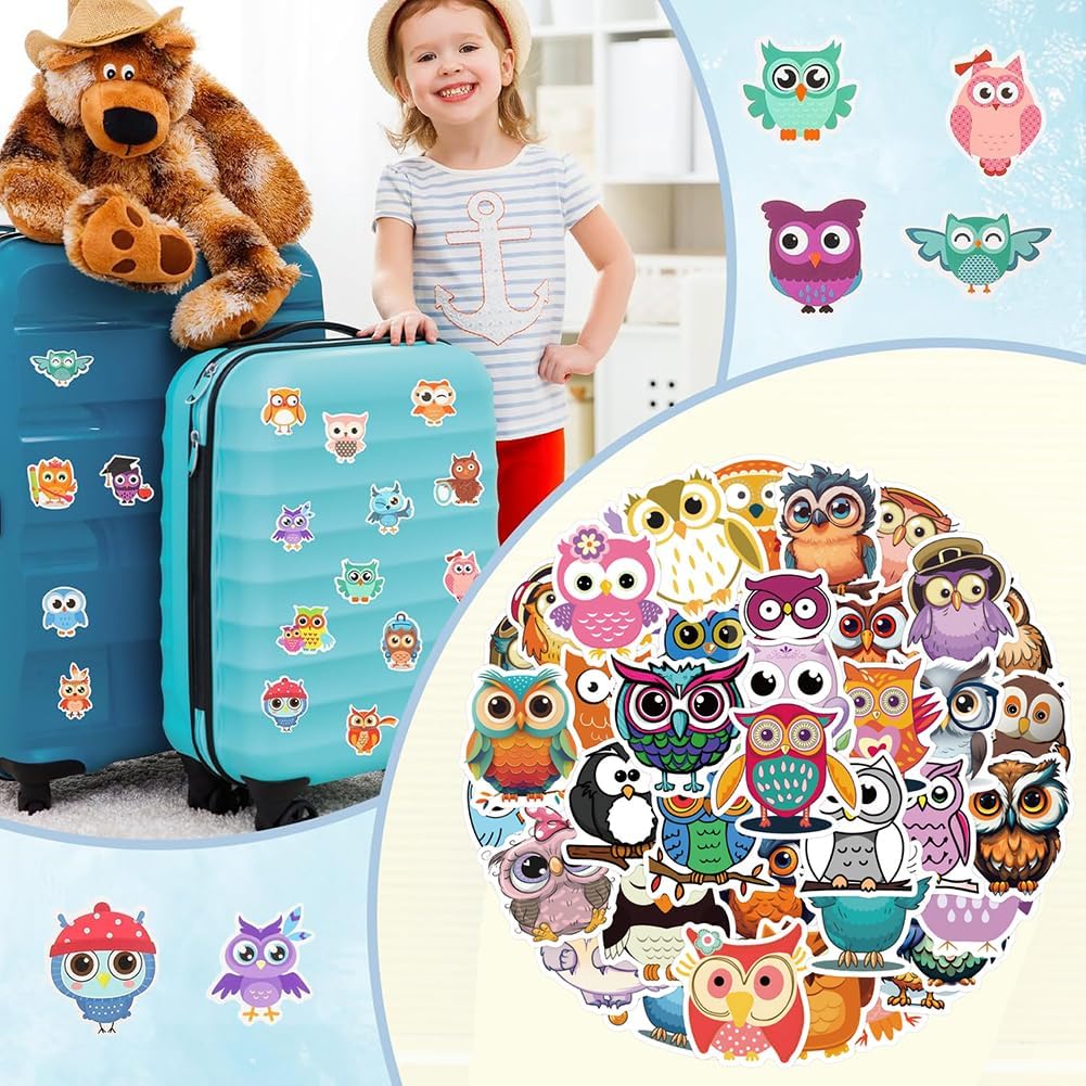 Owl Gifts for Her – Gifts for Owl Lover 4pcs Gift Set With Owl Cosmetic Bag, Bracelet, Socks,Stickers – Birthdays Holidays Gifts For women