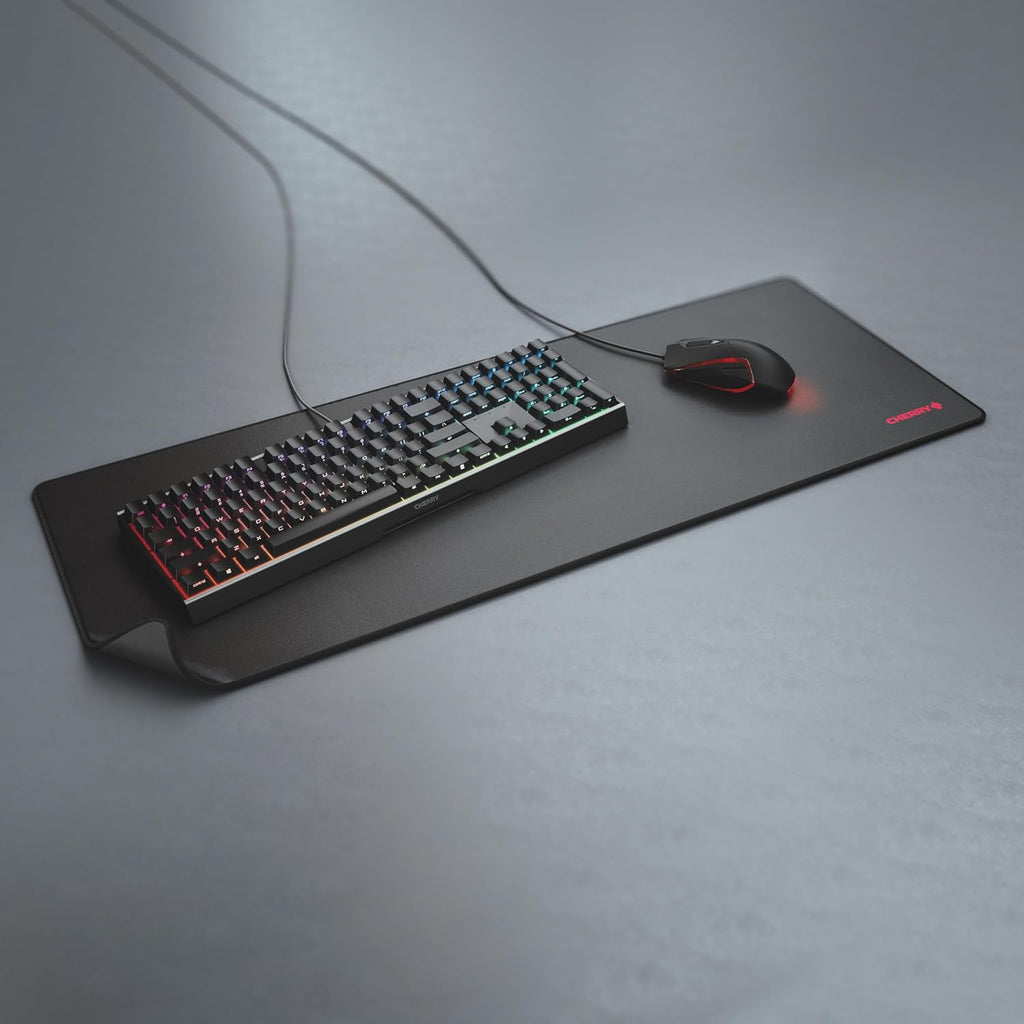 Premium Fabric Mouse Pad in XXL (800 x 350 x 5 mm), Smooth Surface for Precision, Stitched Edges, Non-Slip, Rollable, Black
