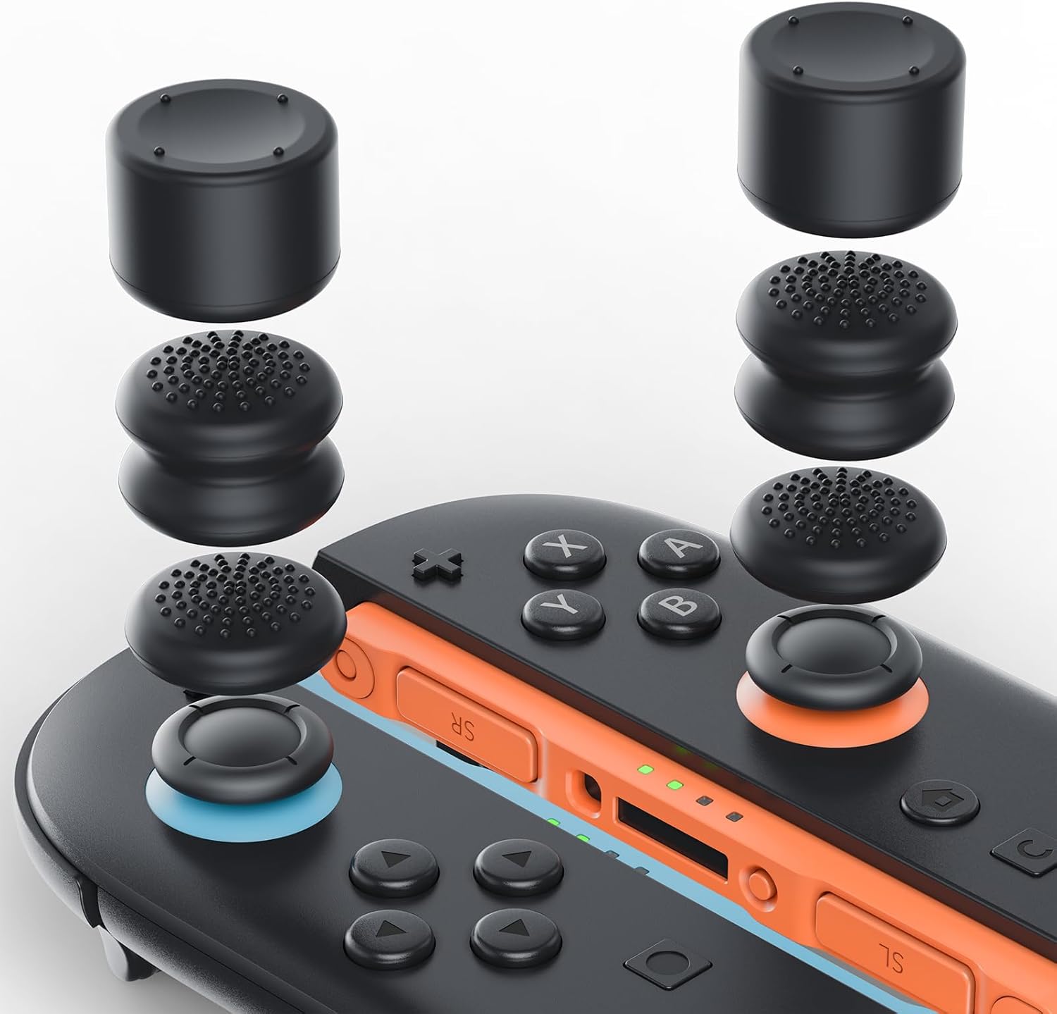 6PS Thumb Grip Caps for Nintendo Switch 2,Silicone Analog joystick Caps Cover for Xbox Series X/S and PS5/Slim/Controller, 3Pairs(6pcs), Black