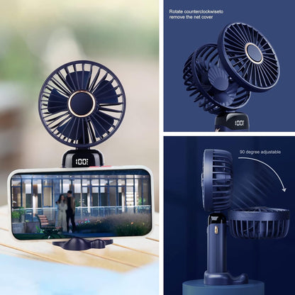 Hand Held Fan, Portable Fan Hand Fan Mini Fan USB Rechargeable Fans with 5 Speeds, 5000mAh Battery Operated Foldable Desk Desktop Fans for Office Bedroom Outdoor Travel