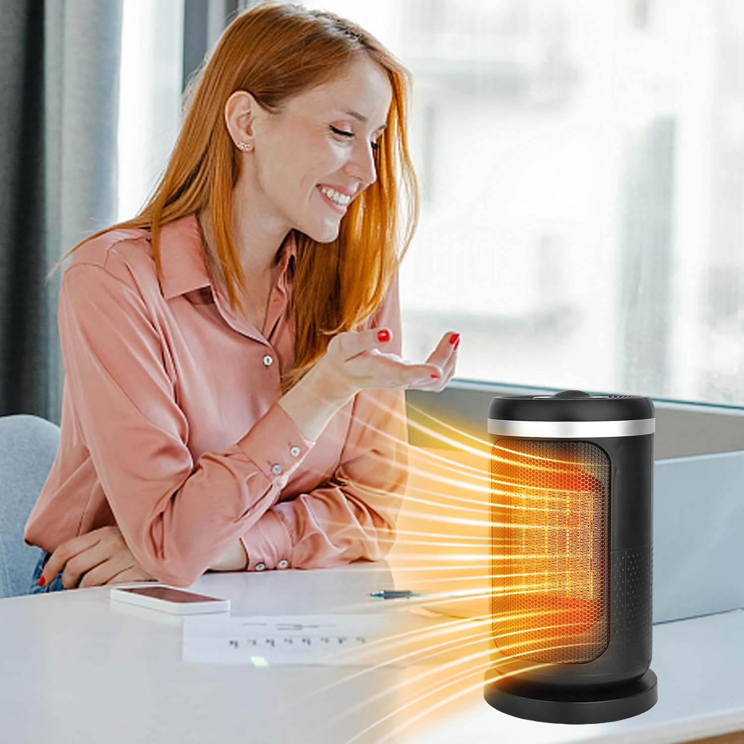 Electric Heater, 1500W Fan Heaters for Home Low Energy Silent, Portable Ceramic Space Heater, 3 Heat Settings & Fan Only Mode with Built-in Overheat and Tip Over Protection, for Bedroom Indoor Use