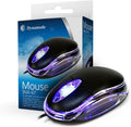 Wired Optical USB Mouse - 800 DPI Black with Lighted Design and Scroll Wheel for Laptop, PC, Mac, Notebook