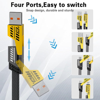 MTK Moreteck 4-in-1 Fast Charging Data Cable (65W Max, 1M) – Model TB2001
