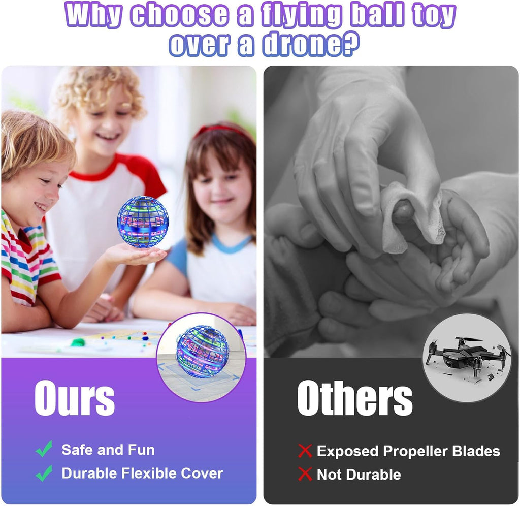 Flying Ball Orb Toys 2026, Hover Ball Pro Flying Spinner Toy, UFO RGB Cool Stuff Globe Orbit Magic Boomerang Hand Controller Mini Drone form Kids