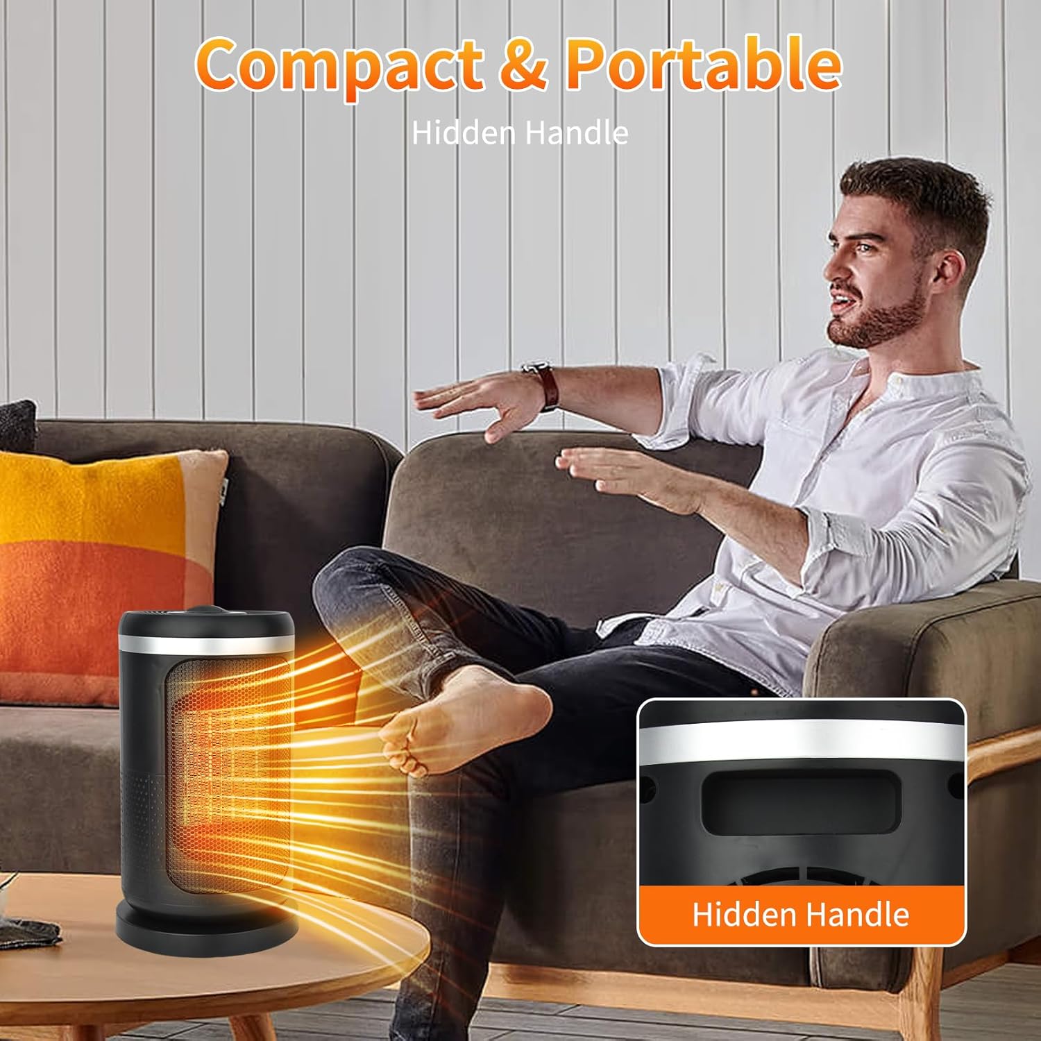 Electric Heater, 1500W Fan Heaters for Home Low Energy Silent, Portable Ceramic Space Heater, 3 Heat Settings & Fan Only Mode with Built-in Overheat and Tip Over Protection, for Bedroom Indoor Use