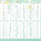 12pcs Leaf Vine Stencils, 12x4.53in Floral Branch Stencil Reusable Decorative DIY Crafts Drawing Templates for Painting on Wood Canvas Furniture Wall