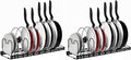 Expandable Pans Organiser Rack, Pan Lid Storage with 10 Adjustable Dividers, Pot Lid Holder, Kitchen Cupboard Organiser (Black) (Pack of 2)