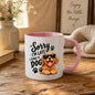 Humorous Mug "Sorry I'm Late I Saw A Dog" Cute Golden Retriever Puppy 325ml Ceramic Coffee Mug – Funny Dog Lover Tea Cup with Sunglasses & Paw Prints Graphic Gift | Available in Multicolours | Fast Dispatch by UK Seller (M1309)