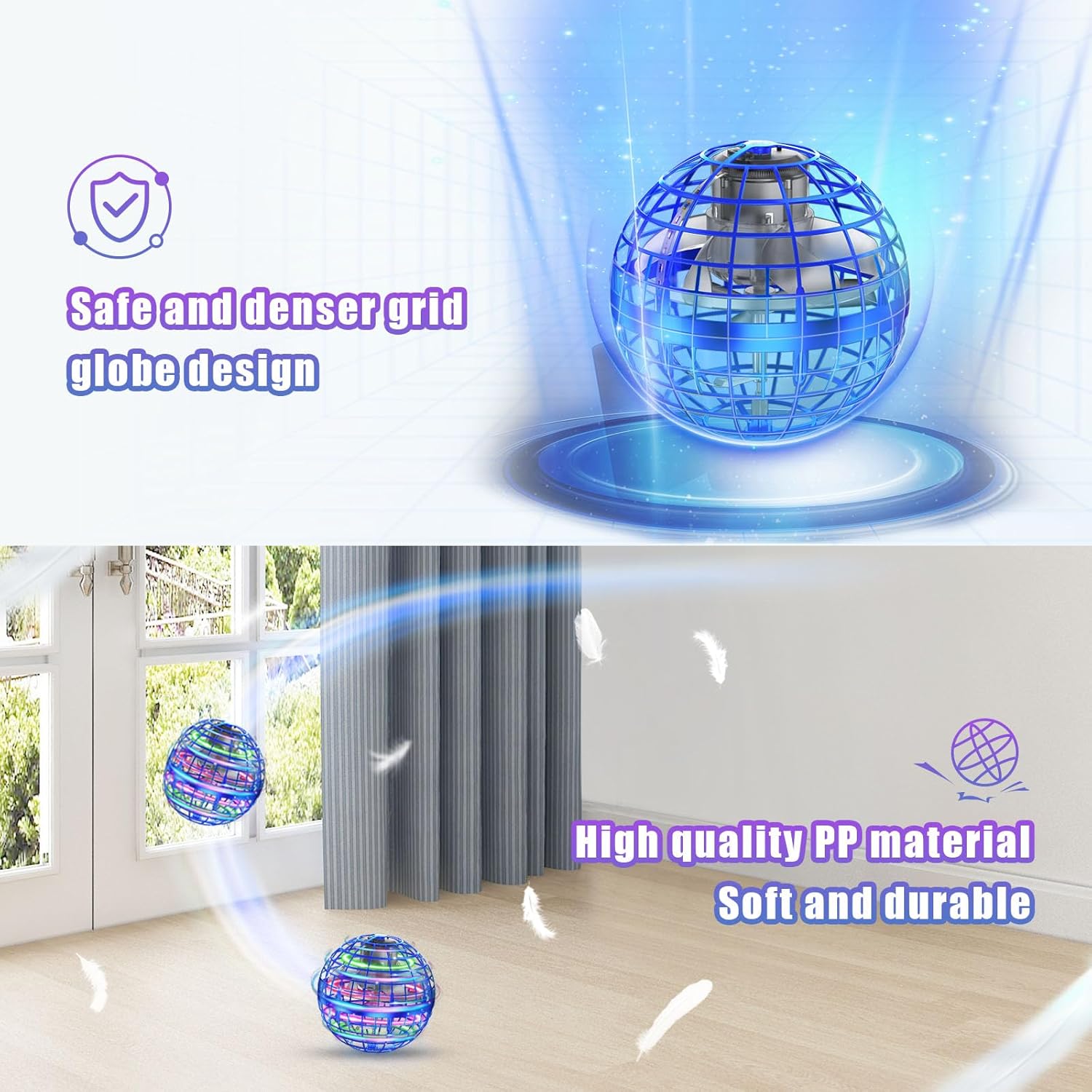 Flying Ball Orb Toys 2026, Hover Ball Pro Flying Spinner Toy, UFO RGB Cool Stuff Globe Orbit Magic Boomerang Hand Controller Mini Drone form Kids