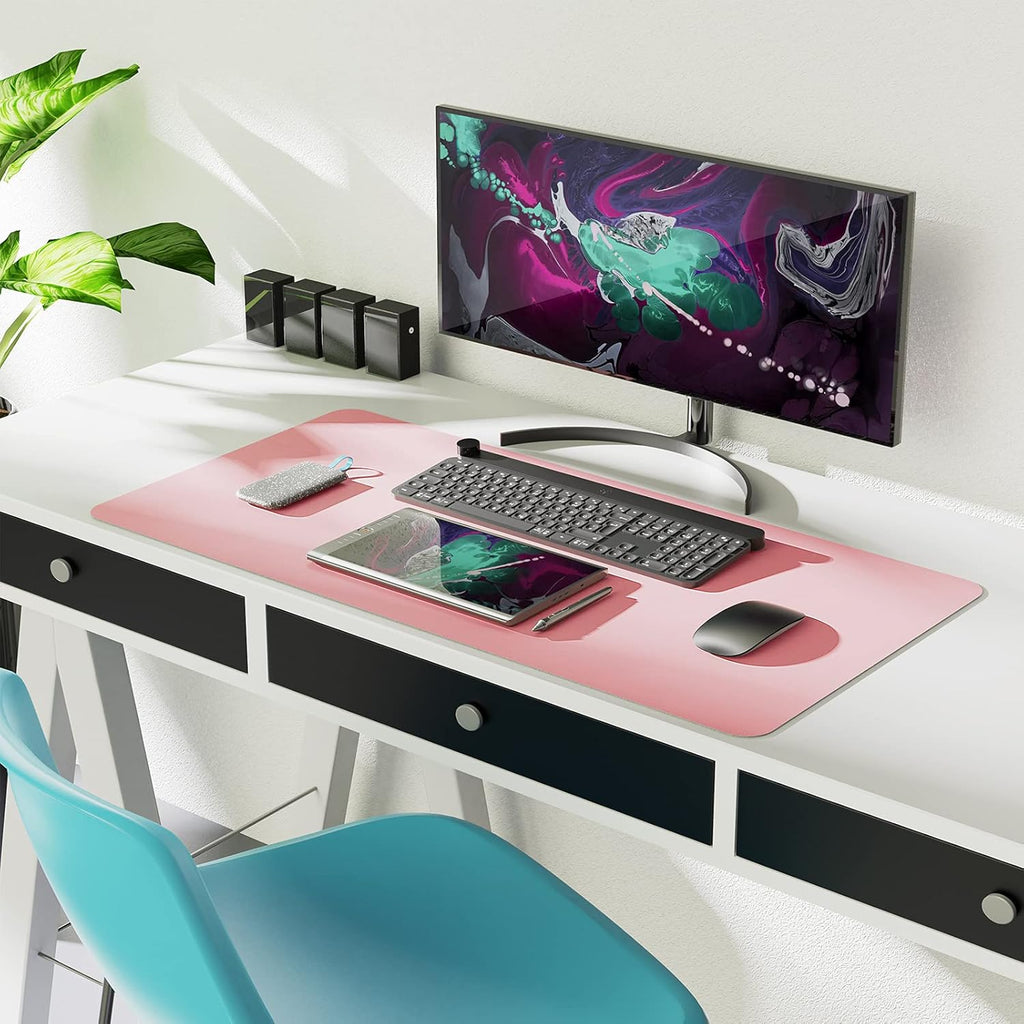 Oterri Black AntiSlip Desk Pad Waterproof Oil Proof PVC Leather Desk Mat 60x43cm