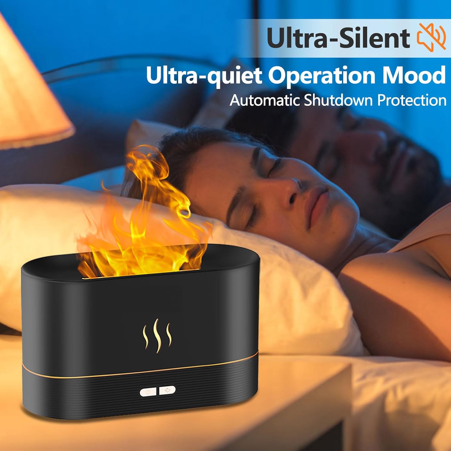 Flame Essential Oil Diffuser, Upgrade 7 Colour Lights Aromatherapy Diffuser, Super Quiet Air Humidifier, Electric Aroma Diffuser